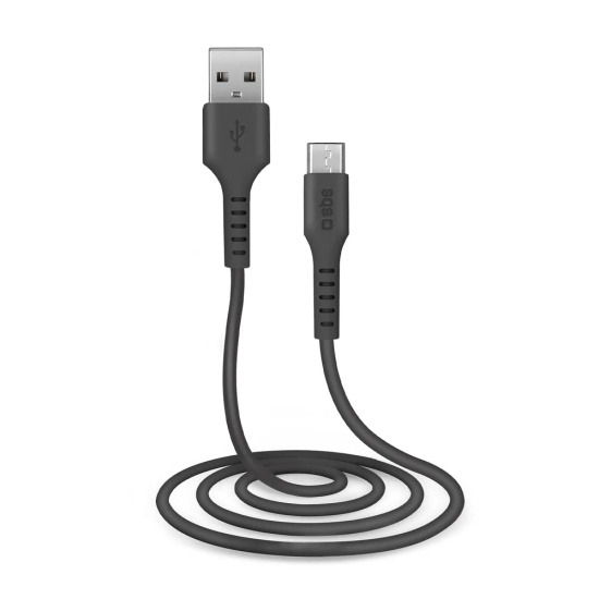 SBS LTHL200 Black Micro-USB-A Cable - 1 Metre