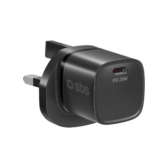 SBS TETR1CPD20UK Black USB-C to UK Plug Charger