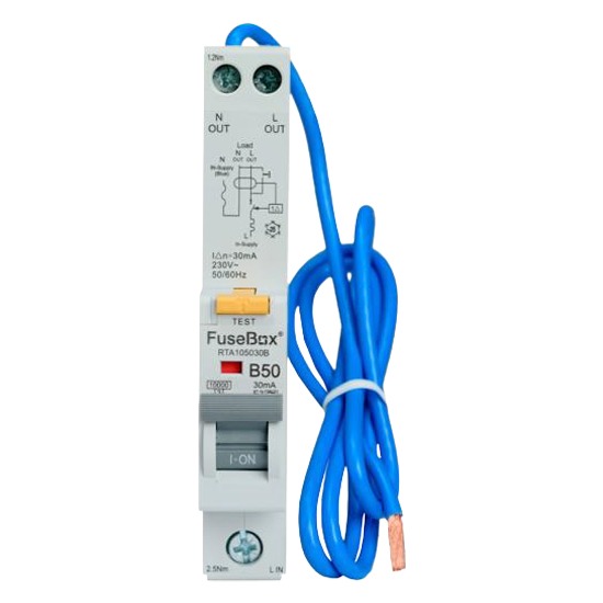 Fusebox RTA105030C 10kA 50A 30mA C Curve Type A RCBO