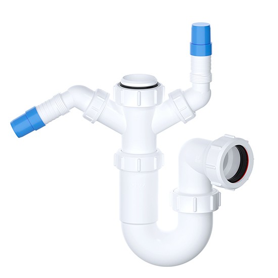 Viva 1.1/2" Sink Trap with Twin Washing Machine Nozzle - WTST02