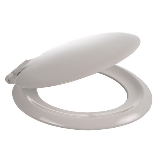 Sonata SS012WH Toilet Seat with Metal Pillar Hinge, Heavyweight - White