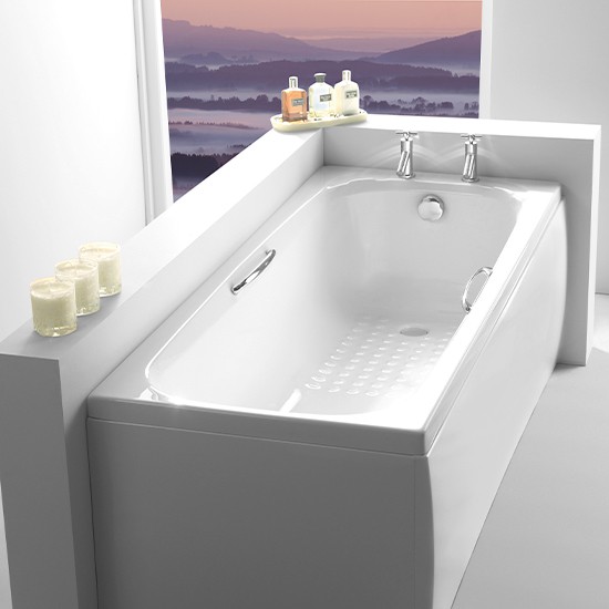 Carron Swallow TG White L-Panel - 1800 x 700 x 540mm