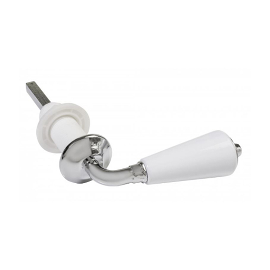 Wyndam Pre Pack WC Chrome & White Ceramic Cistern Handle