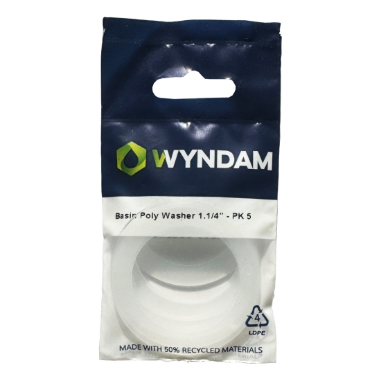 Wyndam Pre Pack 1 1/4" Basin Poly Washer - Pack of 5