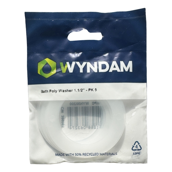 Wyndam Pre Pack 1 1/2" Bath Poly Washer - Pack of 5