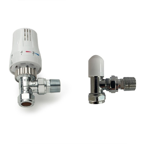 Kartell K-Therm TRV with Lockshield Valve - 1/2" Male BSP x 15mm Compression