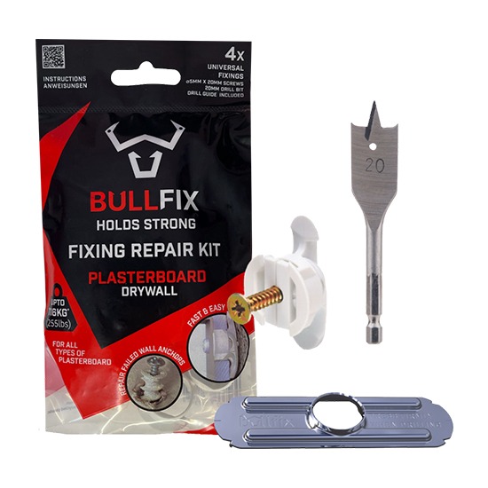Bullfix BFREPKIT Repair Kit with Heavy Duty Plasterboard Fixings - Pack of 4