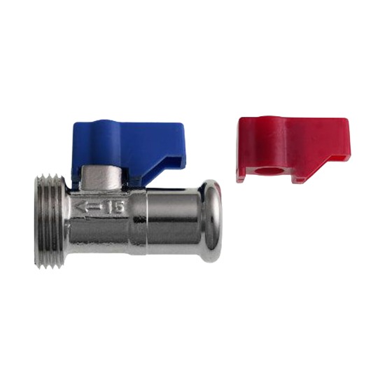 M-Press Straight Washing Machine Valve - 3/4" Male BSP x 15mm Press Fit