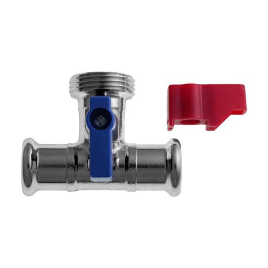 M-Press Tee Washing Machine Valve - 3/4" Male BSP x 15mm Press Fit