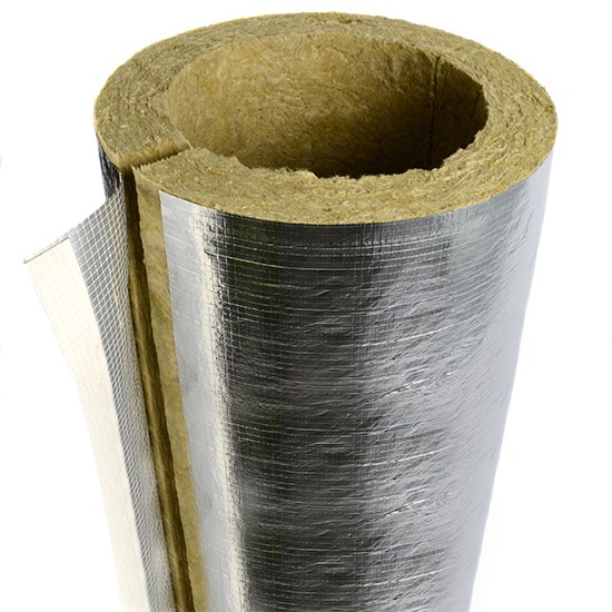 K-Rock Aluminium Rockwool Pipe Insulation - 1000mm Length (25mm Wall)