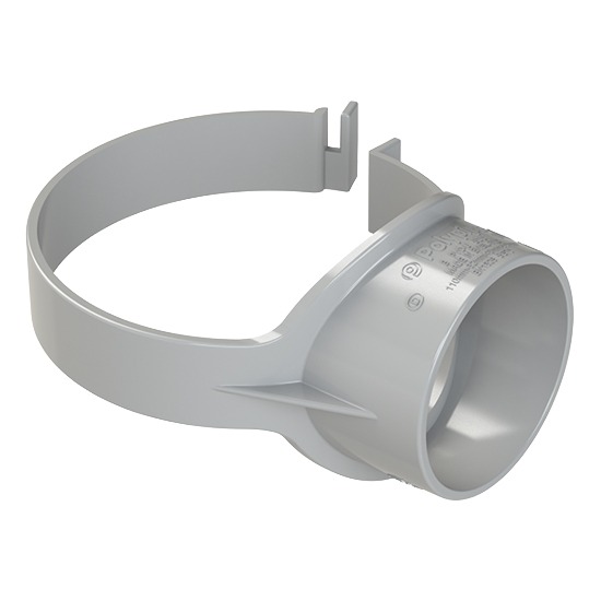 4" Polypipe Grey Soil Side Fix Strap Boss