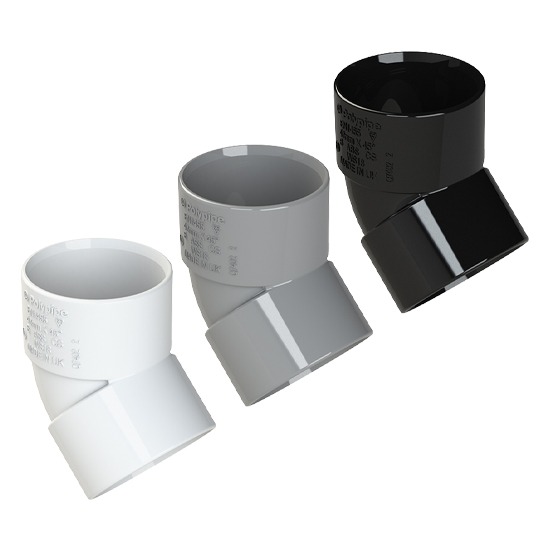 40mm Polypipe Solvent Waste 45º Obtuse Bend - WS18