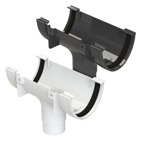 Polypipe RD505 112mm Deep Flow Gutter Running Outlet