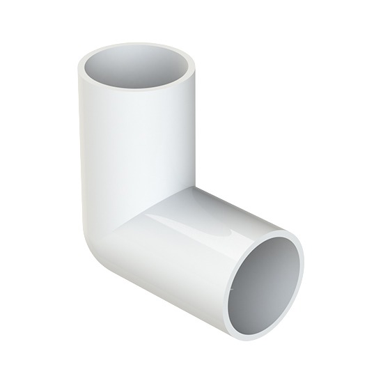 Polypipe 21.5mm Solvent Weld White 90º Knuckle Bend NS45