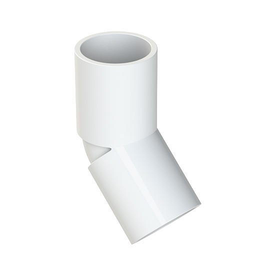Polypipe 21.5mm Solvent Weld White 45º Bend NS55