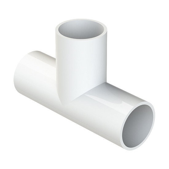 Polypipe 21.5mm Solvent Weld White 90º Tee NS46