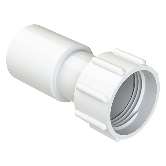 Polypipe 21.5mm Solvent Weld White Straight Adaptor NS47