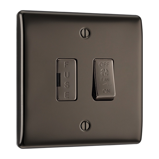 BG Electrical NBN15F-01 Black Nickel Triple Pole Fused Fan Isolator - 1