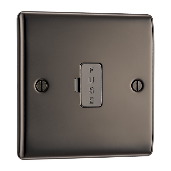 BG Electrical NBN54-01 Black Nickel Unswitched Fused Connection Unit