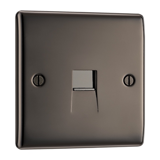 BG Electrical NBNBTM1-01 Nexus Metal Black Nickel Single Master Telephone Socket