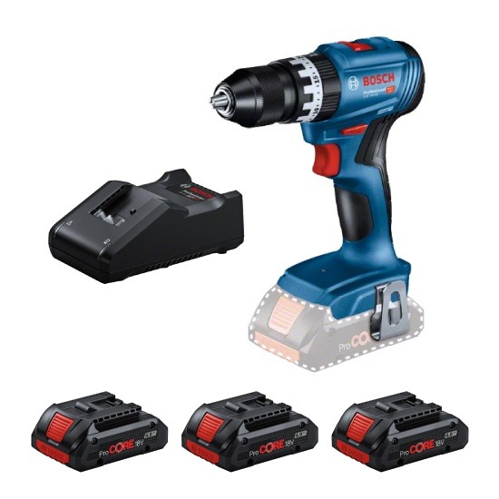 Bosch 0615A002Z GSB 18V-45 Combi Drill c/w 3 x 4Ah ProCore Batteries & Charger