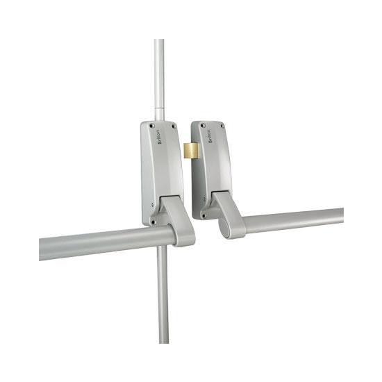 Briton Double Rebated Panic Bolt Bar Operated 377E Silver Finish