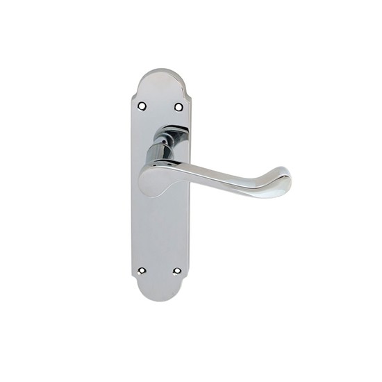 Carlisle Oakley Lever Latch on Backplate - Polished Chrome
