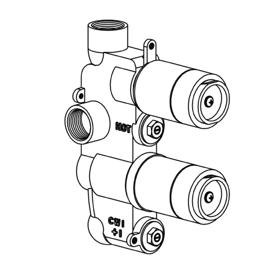 Crosswater WLBP1000RC+ Single Outlet Valve Body with Chrome Collar