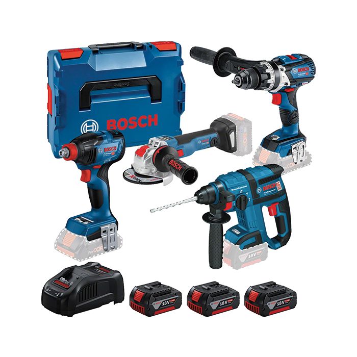 Bosch 4 Piece Cordless Tool Kit & L-Boxx