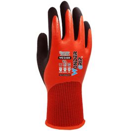 KAYGO guanti da lavoro termici impermeabili, fodera calda isolata 3 paia, doppio rivestimento in lattice, per la conservazione del congelatore Tempo freddo Giardinaggio, KG160W (Nero, S, taglia 7