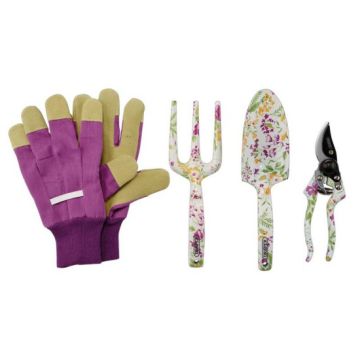 Draper 08993 Garden Tool Set with Floral Pattern - 4 Piece