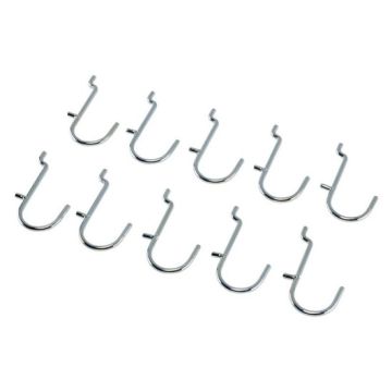 Draper 10218 Metal J-Hooks for Back Panel/Pegboard - Pack of 10
