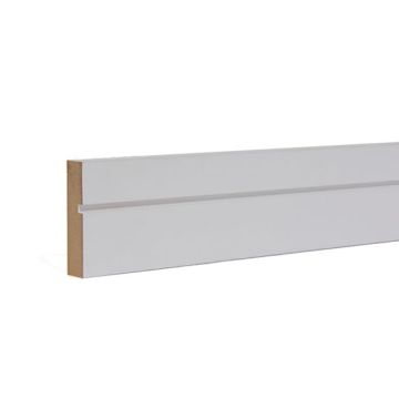 White Primed Square & Grooved MDF Moulding - 5400 x 15mm