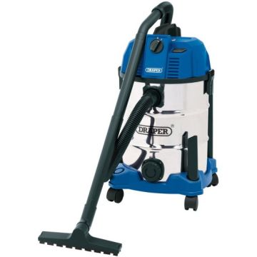 Draper 20523 Wet & Dry Vacuum Cleaner with Stainless Steel Tank 30L 1600W