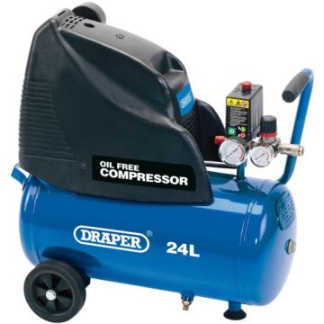 Draper 24978 24L 1.1kW Direct Drive Oil Free Air Compressor