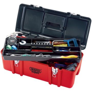 Draper 27732 Plastic Tool Box with Tote Tray - 580mm