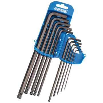 Draper 33719 Extra Long Metric Hex. and Ball End Hex. Key Set (10 Piece)