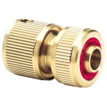 Draper 36202 Brass Hose Connector with Water Stop - 1/2"