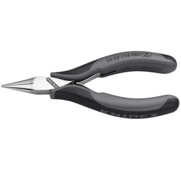 Knipex 35 22 115 ESD Flat Round Jaw Electrostatic Pliers, 115mm (37067)