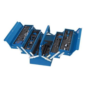 Draper 48091 Tool Kit in Steel Cantilever Toolbox - 126 Piece