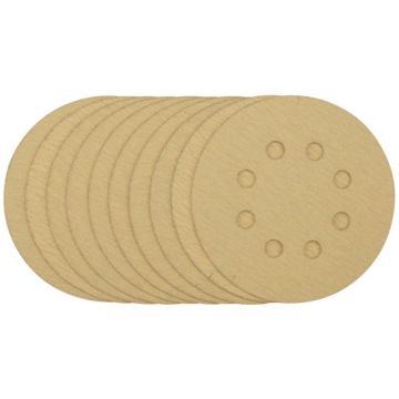 Draper SDHALG125 Gold Sanding Discs with Hook & Loop, 125mm (Pack of 10)