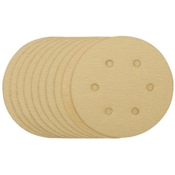 Draper SDHALG150 Gold Sanding Discs with Hook & Loop, 150mm (Pack of 10)