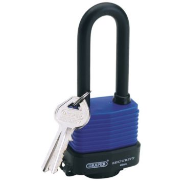 Draper 64177 Laminated Steel Padlock with Extra Long Shackle - 45mm