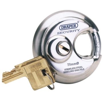 Draper 64209 Stainless Steel Padlock & 2 Keys 70mm Diameter