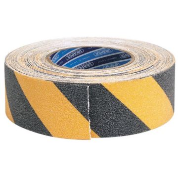 Draper 65440 Black and Yellow Heavy Duty Safety Grip Tape Roll - 18m x 50mm