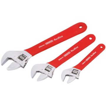 Draper 67634 Redline Soft Grip Adjustable Wrench Set (3 Piece)