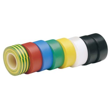 Draper 68157 Mixed Colours Insulation Tape to BSEN60454/Type2 - 10m x 19mm - Pack of 8