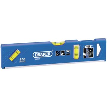 Draper 69554 Torpedo Level with Magnetic Base and Side View Vial 250mm