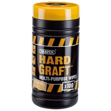 Draper 84711 Hard Graft Multi-Purpose Wipes (Tub of 100)