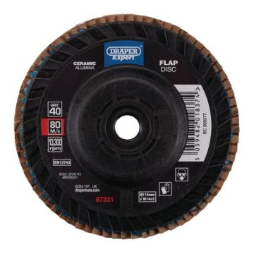 Draper EFDC115 115mm M14 Expert Ceramic Flap Disc